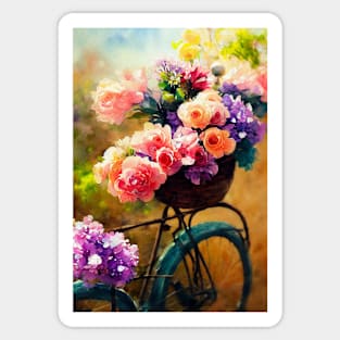 Watercolor vintage bike Sticker